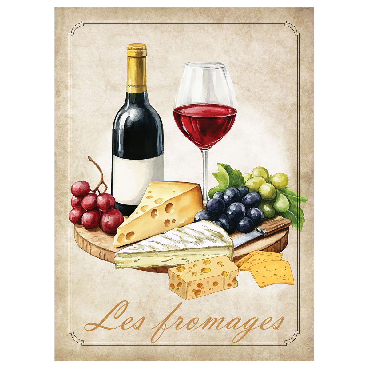Lot de 3 torchons fromages coton serg� 50 x 70 cm