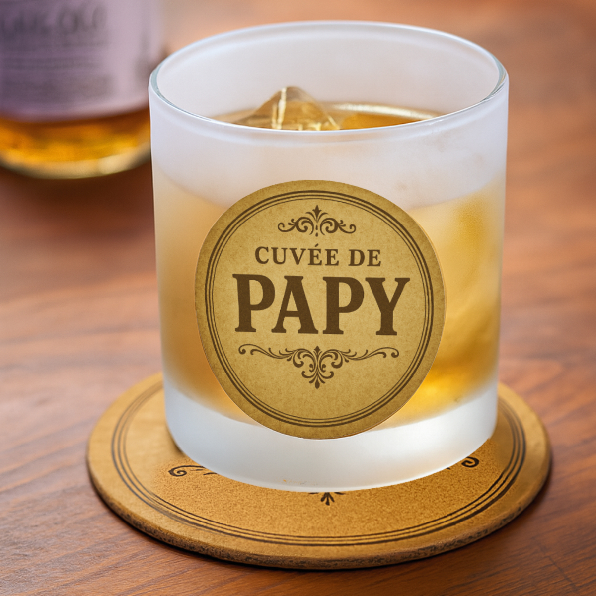 Verre avec sous-verre cuve de papy  CBKration