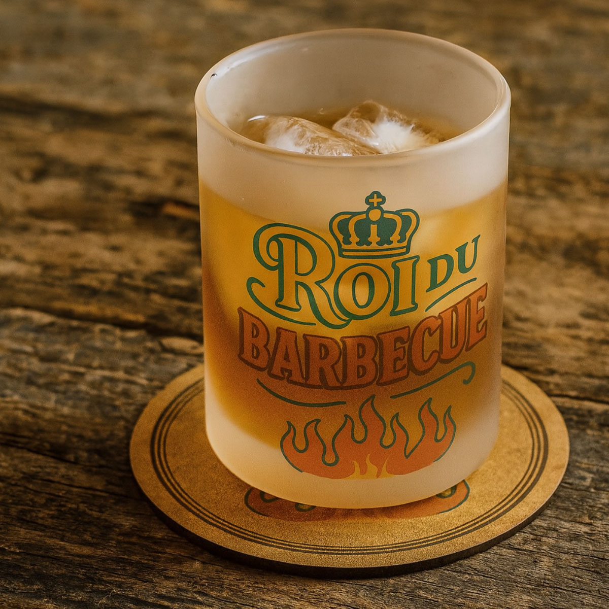 Verre avec sous-verre Roi du Barbecue  CBKration