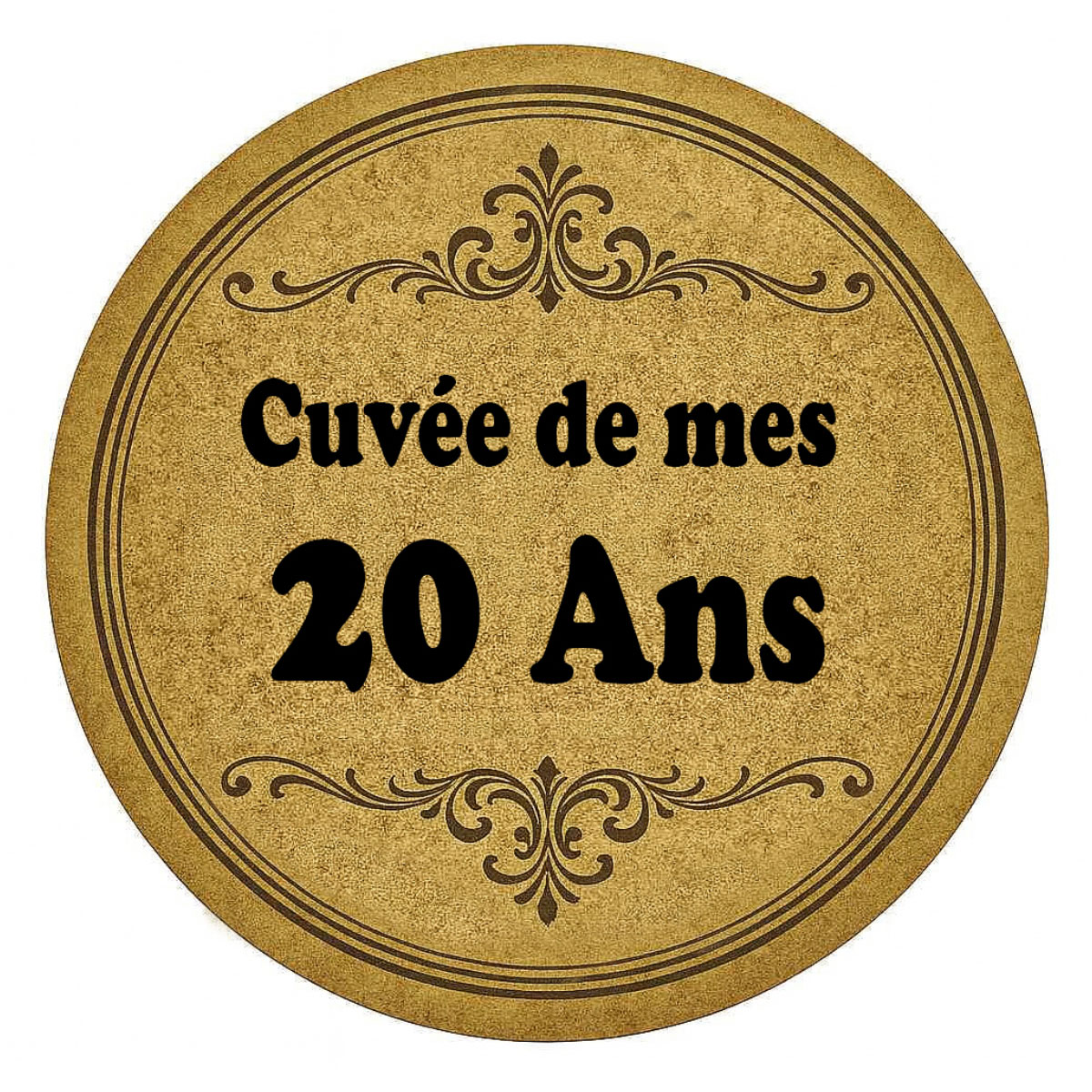 Verre Cuve de mes 20 ans avec sous-verre assorti