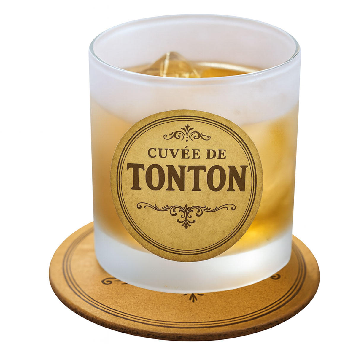 Verre avec sous-verre cuve de tonton  CBKration