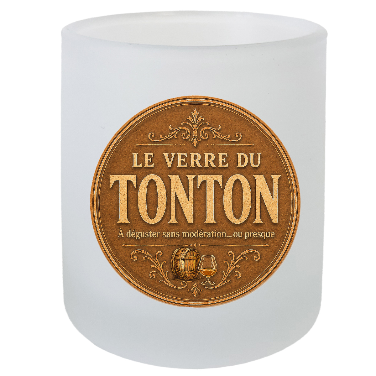 Verre Cuv�e du Tonton avec Sous-Verre Assorti