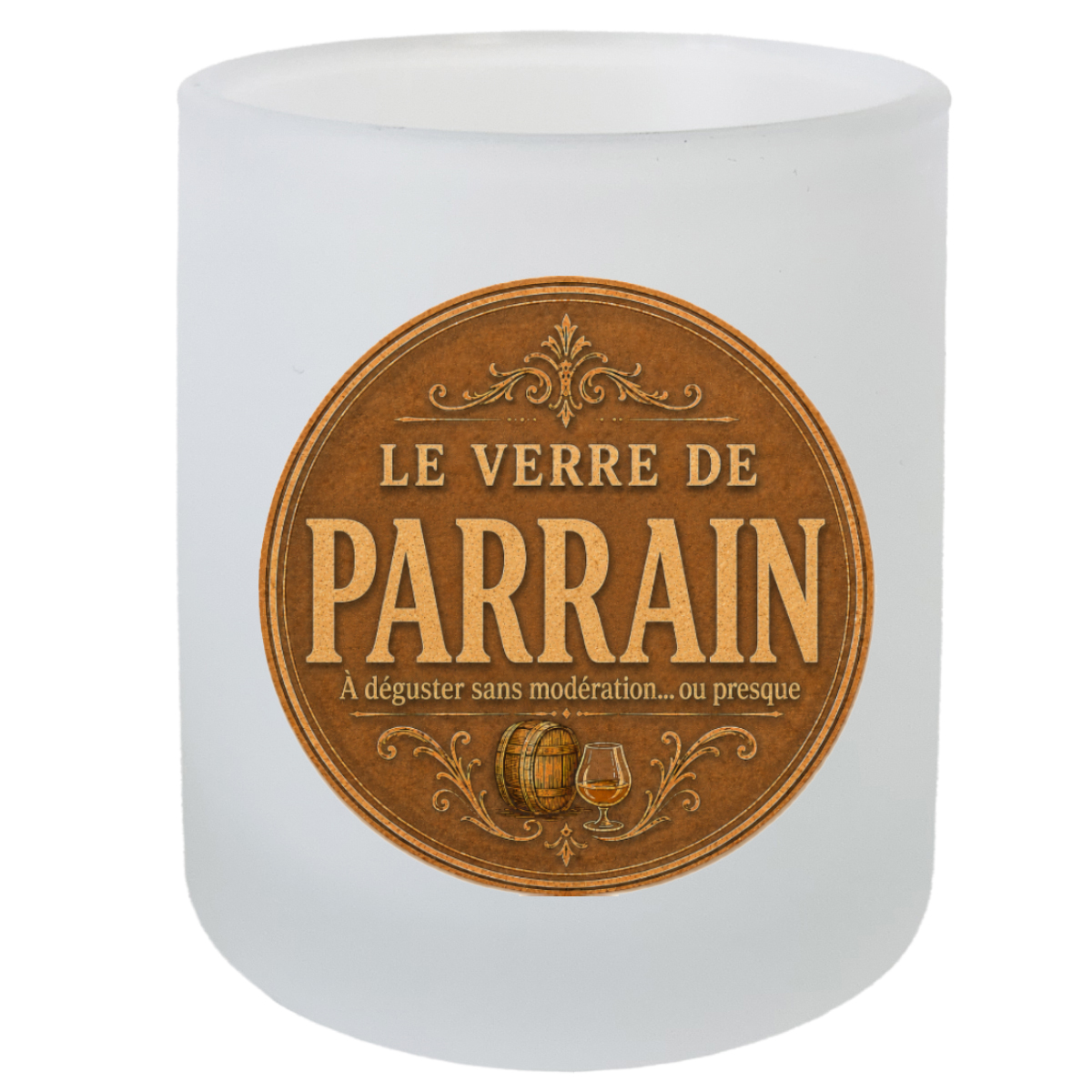 Verre de Parrain avec Sous-Verre Assorti