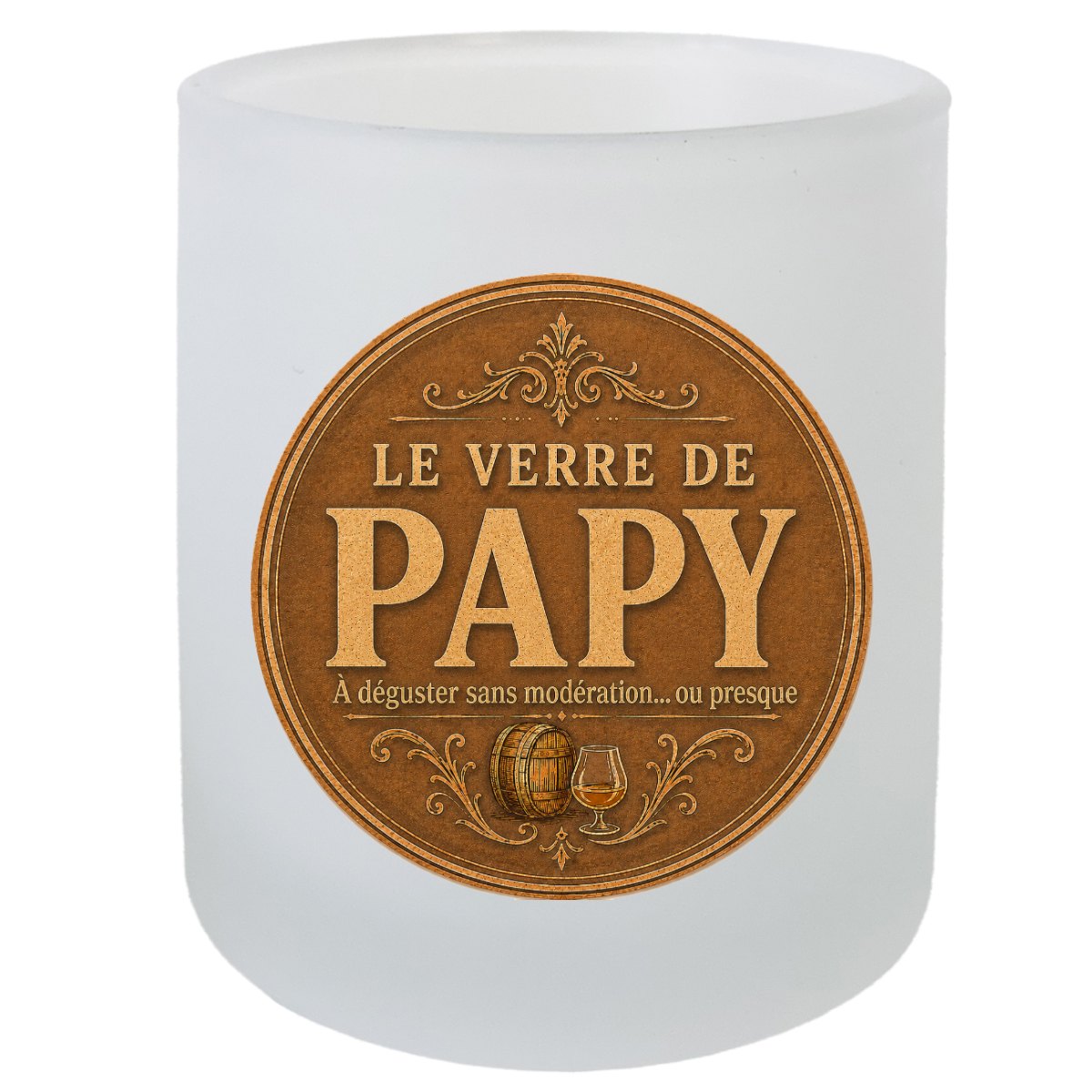 Verre de papy avec Sous-Verre Assorti