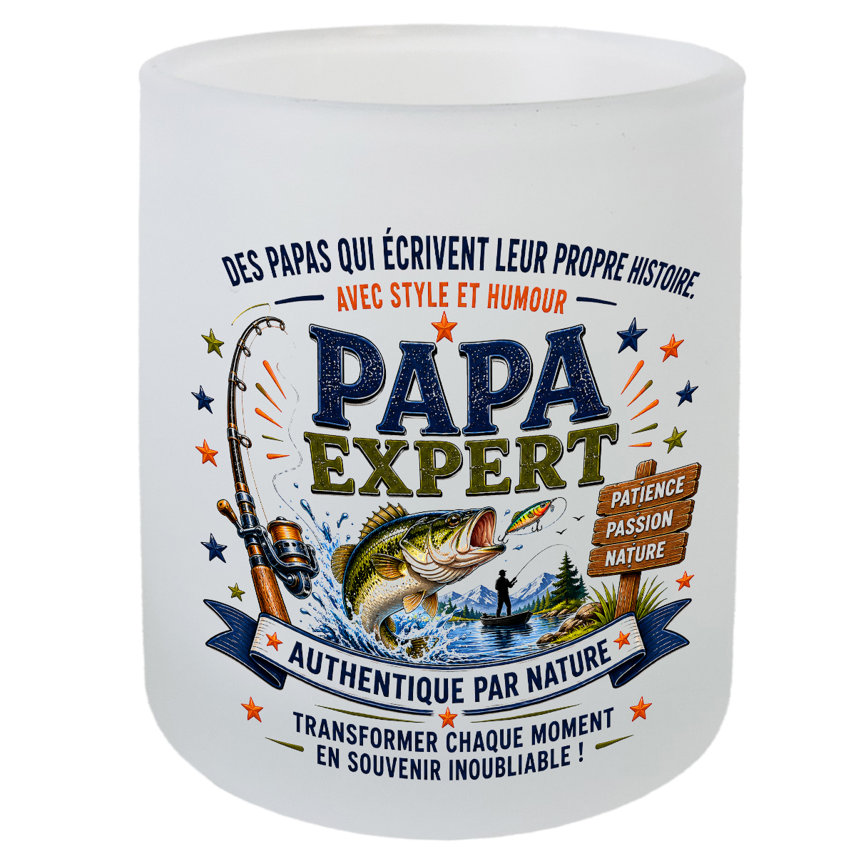 Verre Papa Expert P�che avec Sous-Verre Assorti 280 ml