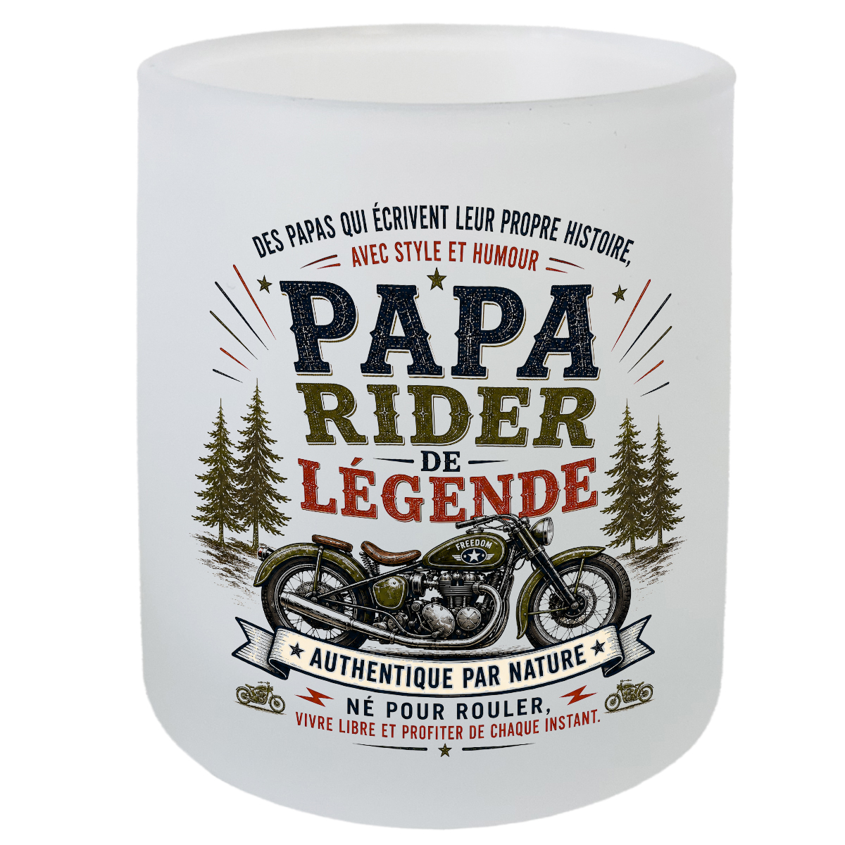Verre Papa Rider de L�gende avec Sous-Verre Assorti 280 ml