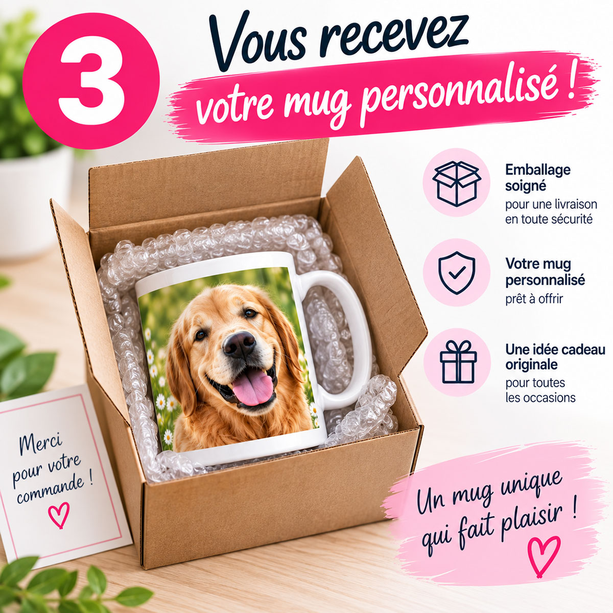 Mug blanc en c�ramique personnalis� avec votre photo 350 ml