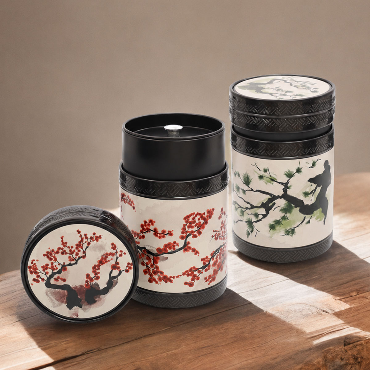 Bo�te � th� Akaashi fleurs de cerisier rouge 150 g