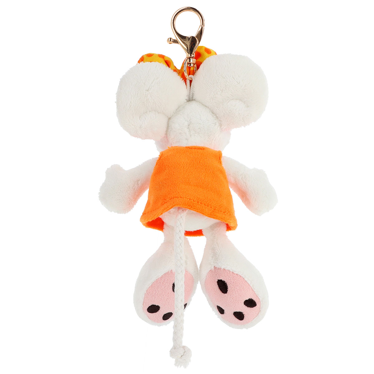 Porte-cls peluche Diddlina en robe orange  15 cm