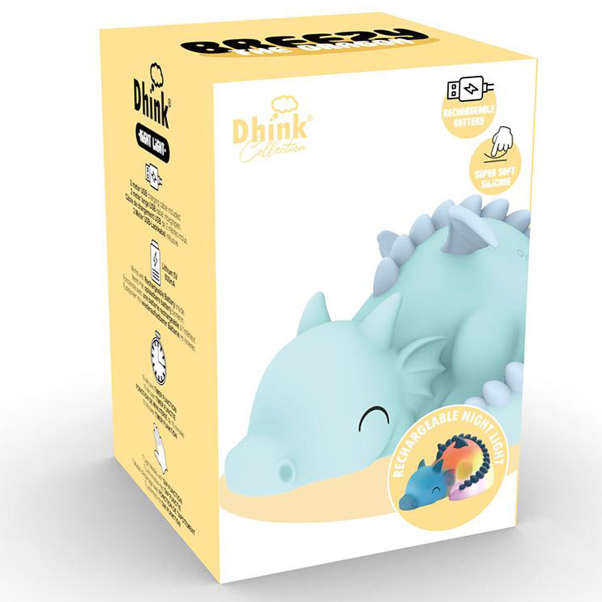 Veilleuse rechargeable souple Dragon bleu