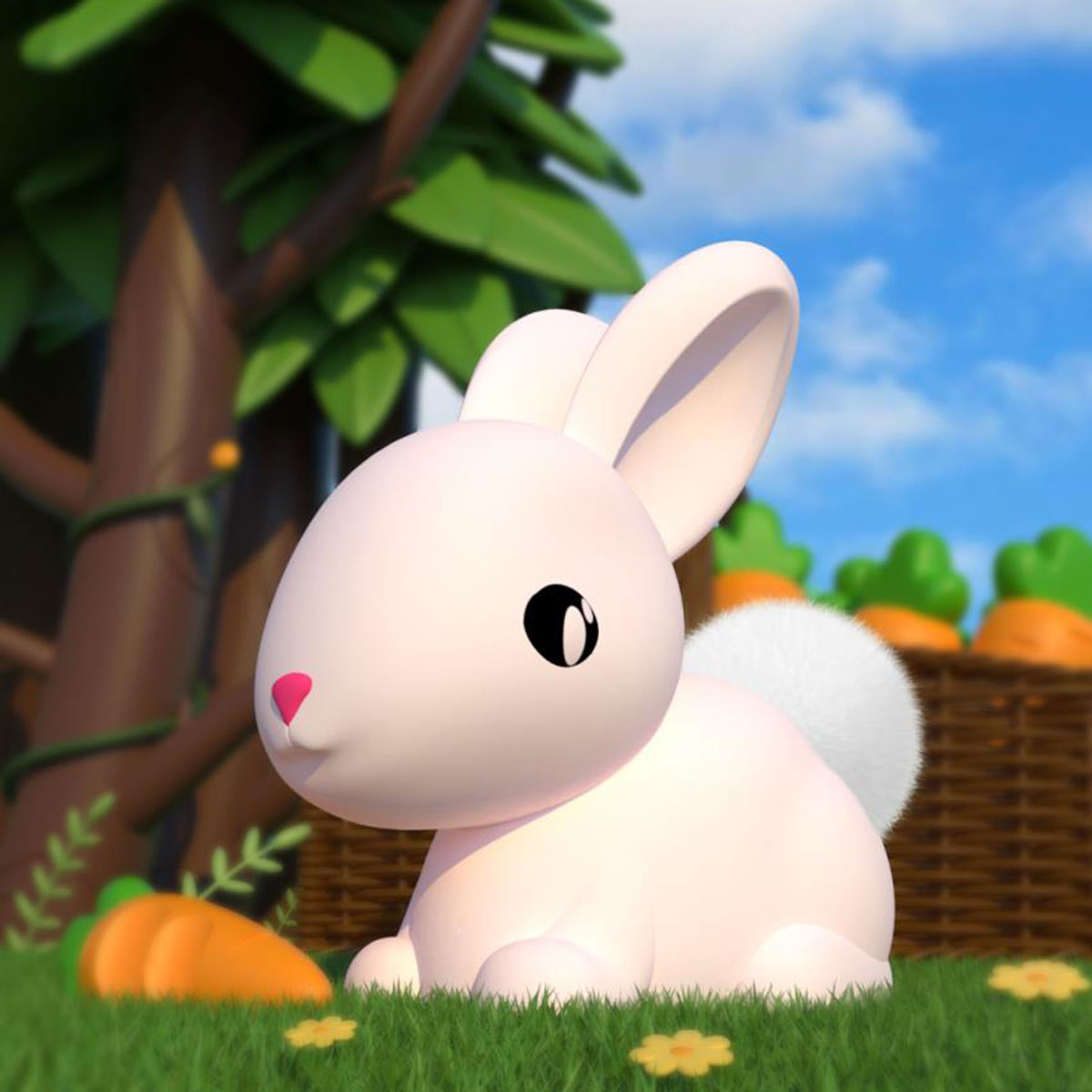 Veilleuse Cotton le Lapin rose  Fonctionne  piles