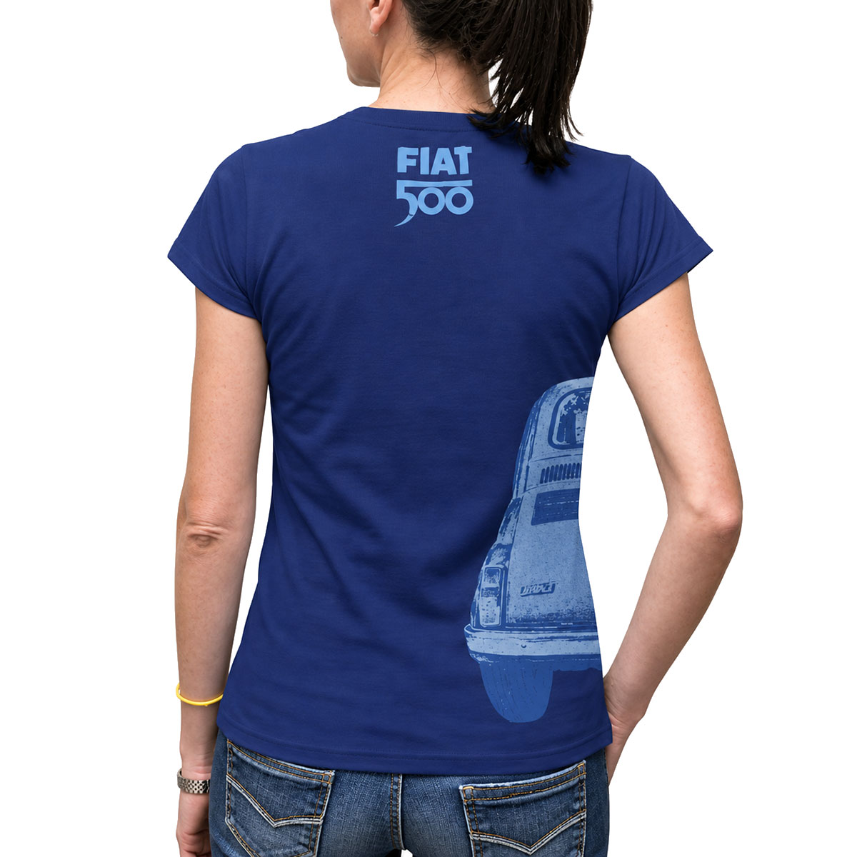 T-shirt femme Fiat 500 Marine � Taille M