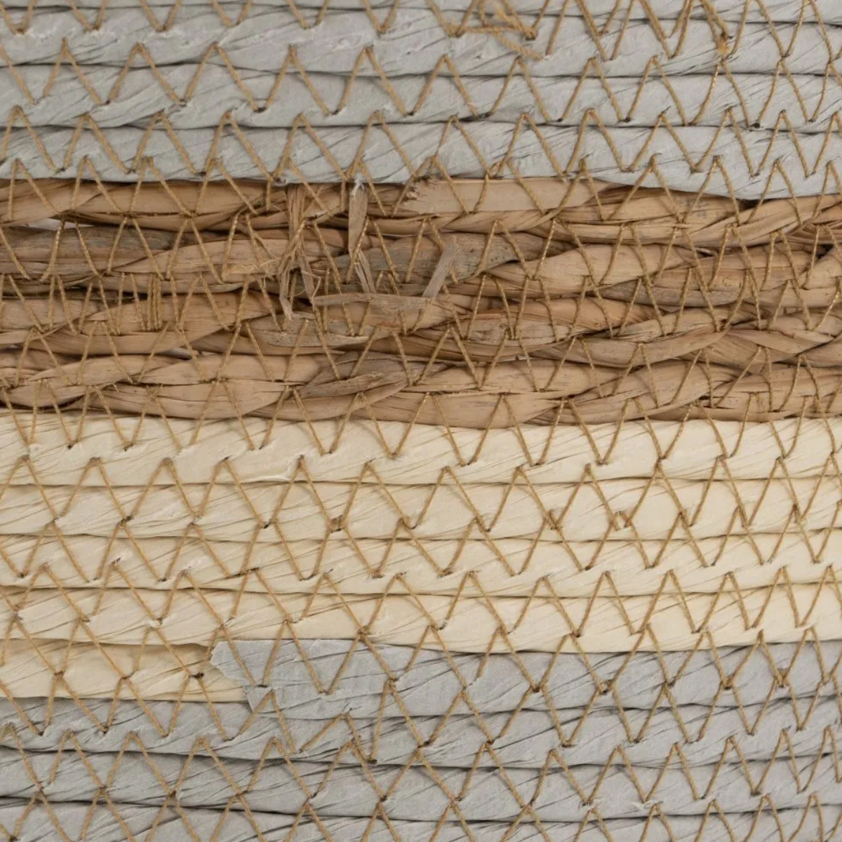 Ensemble de 3 paniers en fibre de roseau et cosse de mas