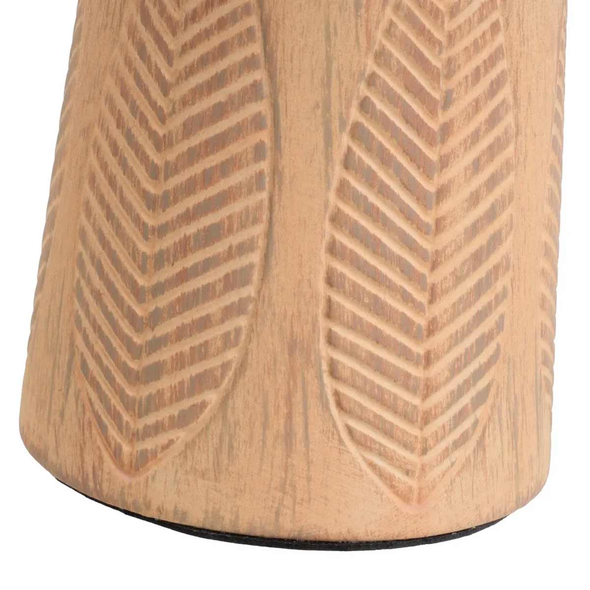 Lampe en cramique Terracotta motif feuilles 32 cm