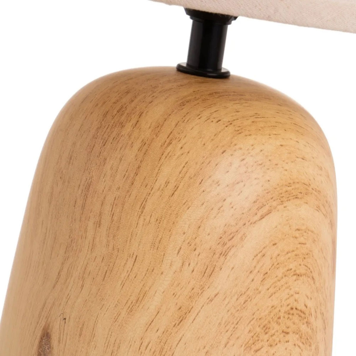 Lampe de table c�ramique naturelle et abat-jour beige 34 cm