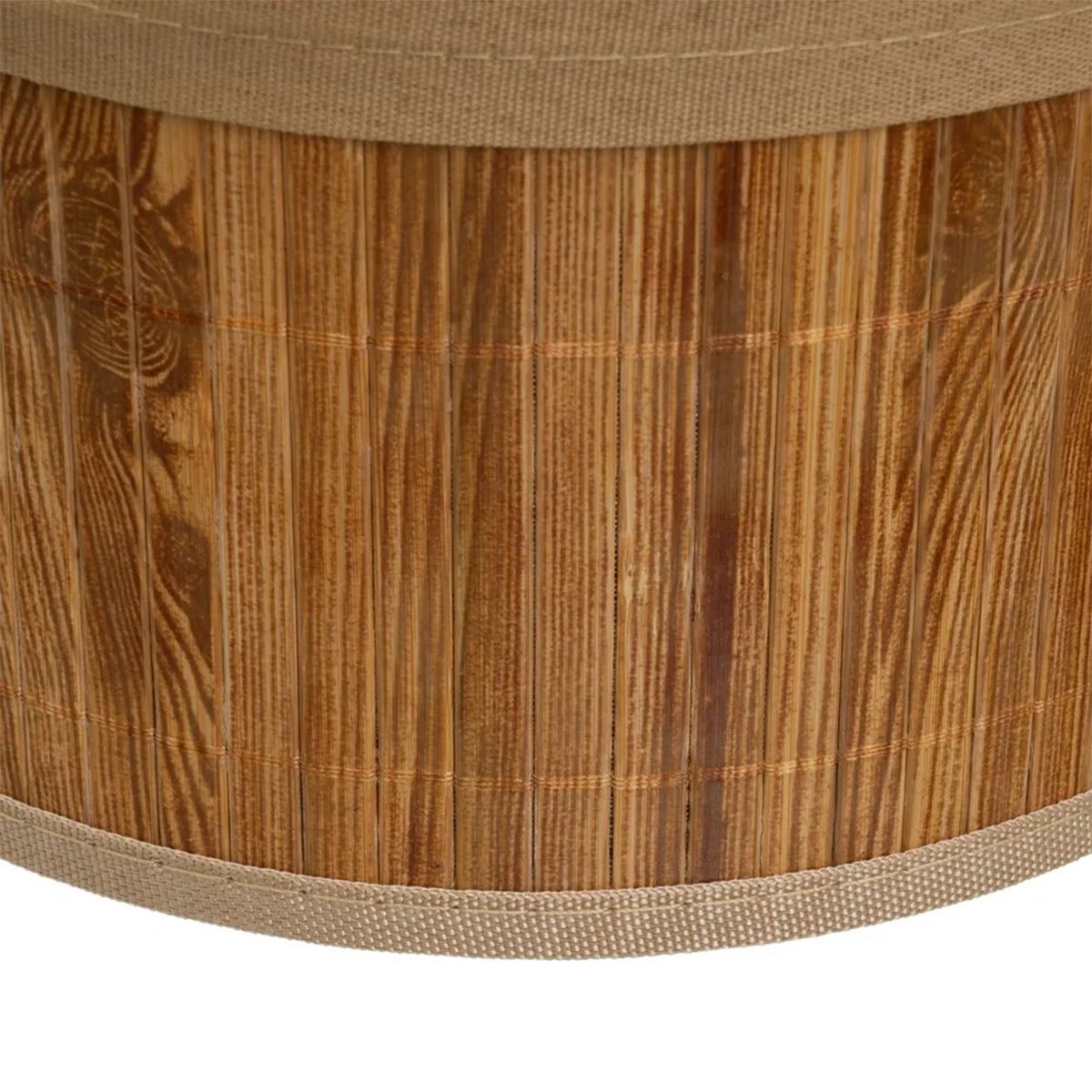 Set de 4 paniers ronds en bambou et tissu marron