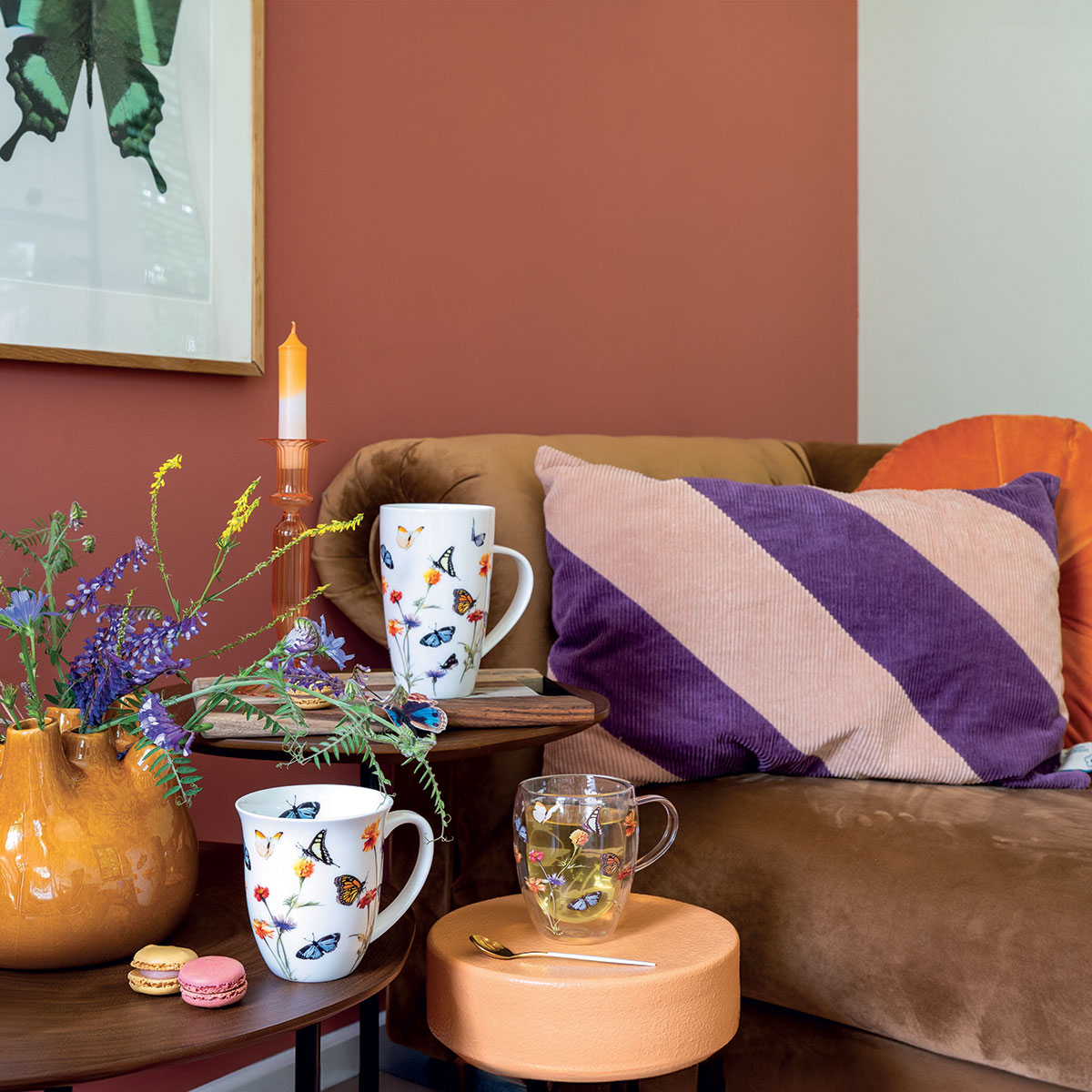 Tasse en verre double paroi  Jardin des Papillons