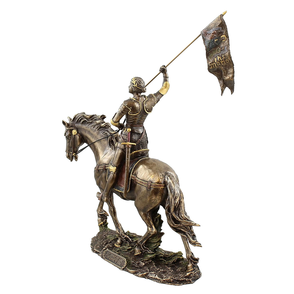 Figurine Jeanne d'Arc � cheval 30 cm