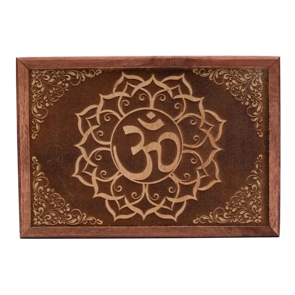 Boite pour tarots OM en bois sculpt 18 cm - AUM