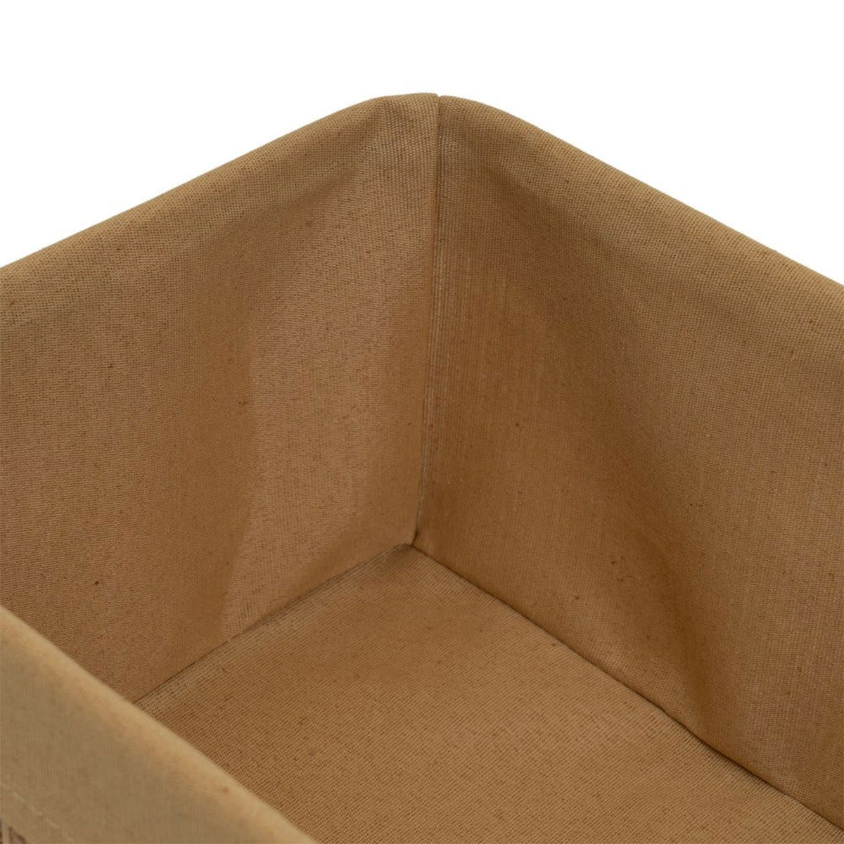 Set de 4 paniers de rangement bambou et tissu marron