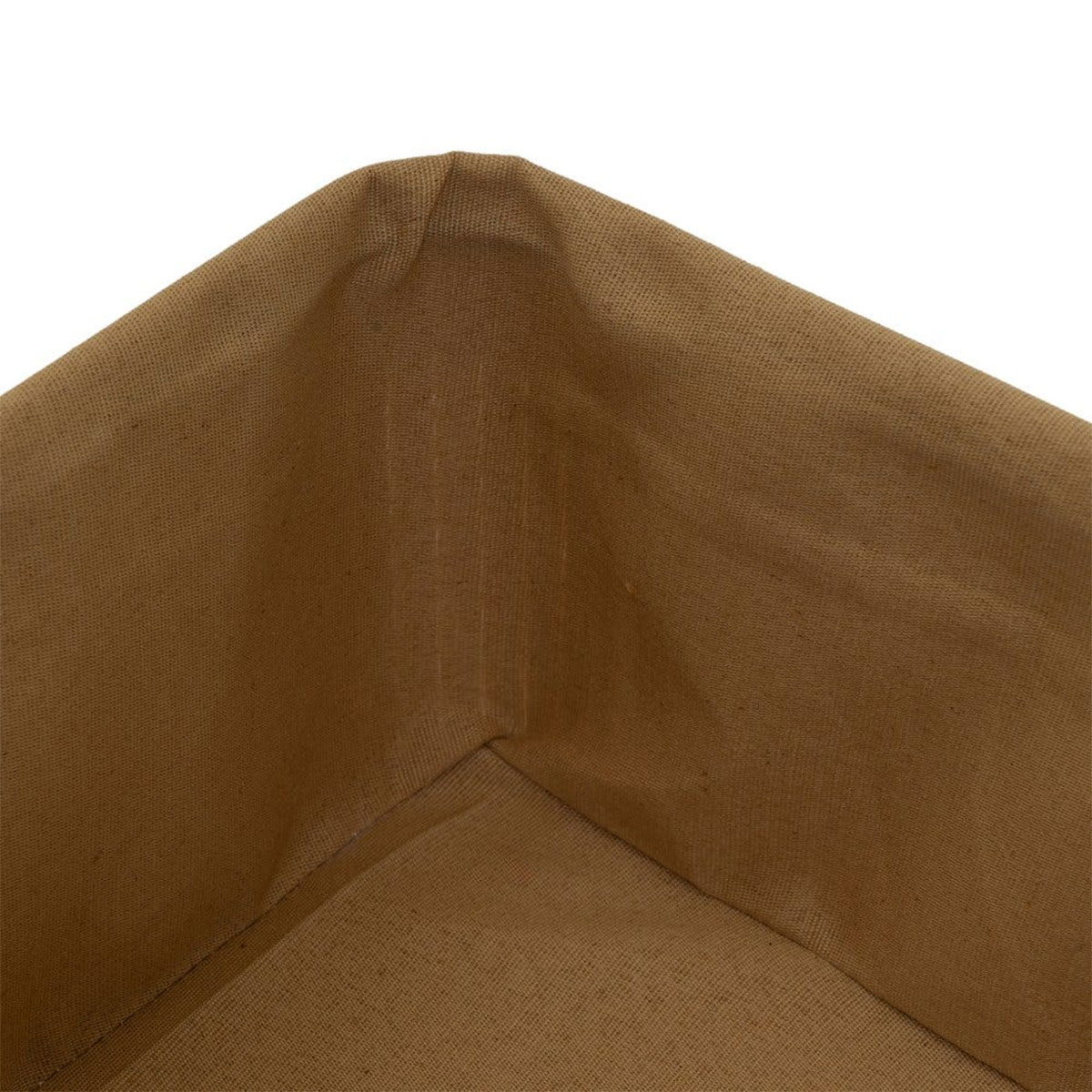 Set de 4 paniers ronds en bambou et tissu marron