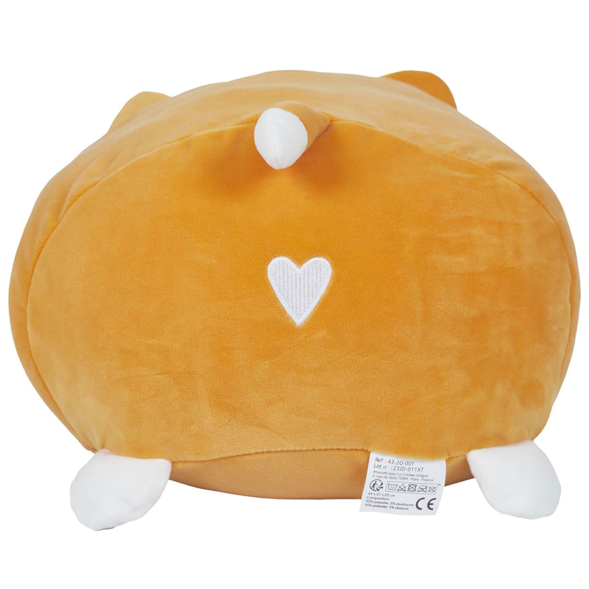 Coussin polochon chat roux