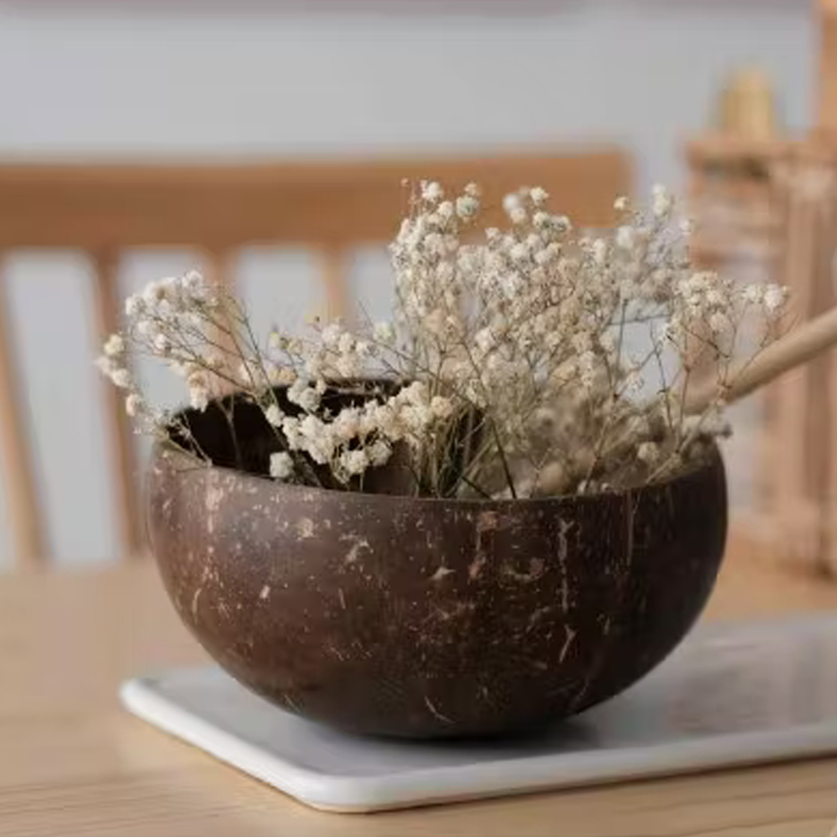 Grand bol en noix de coco fait  la main