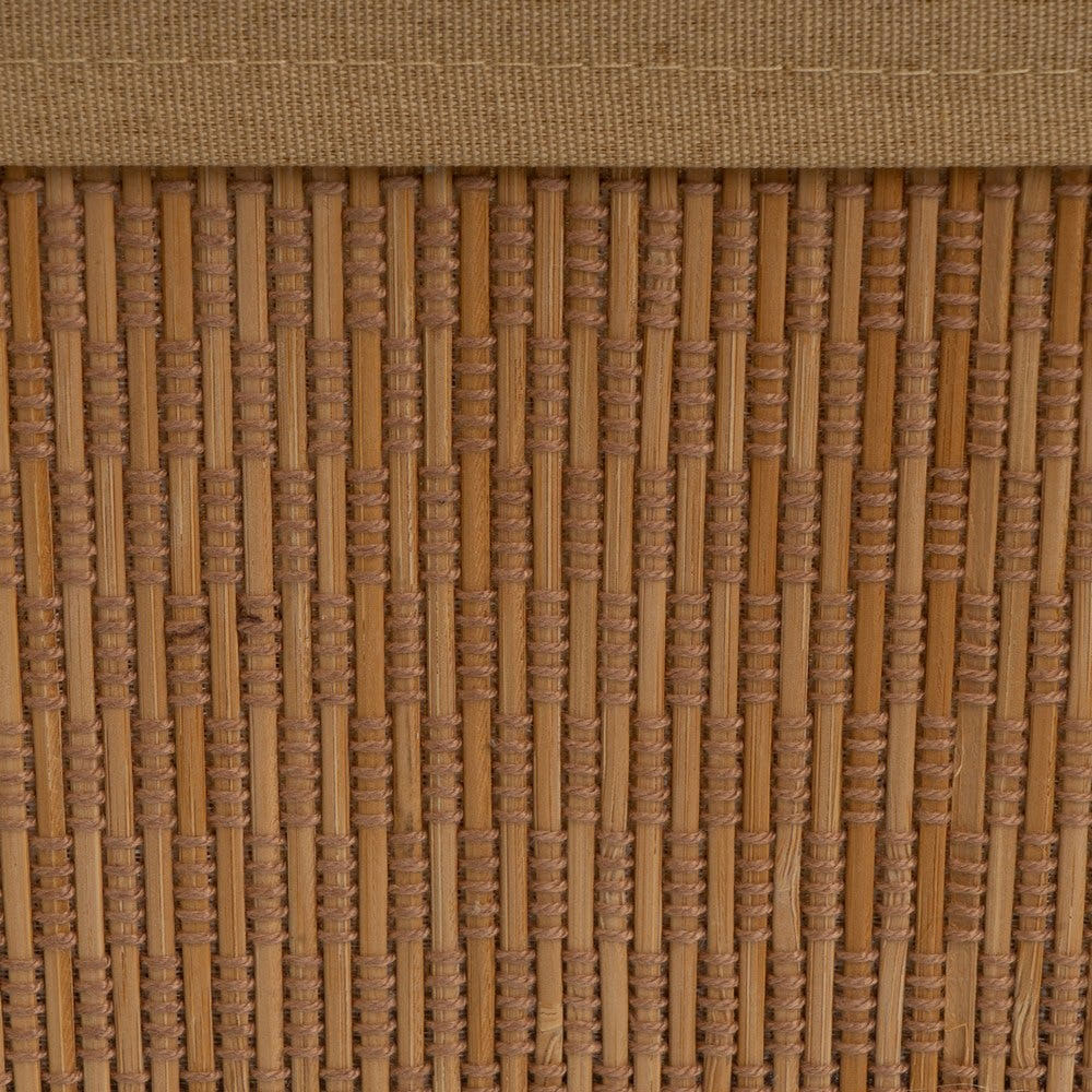 Set de 4 paniers de rangement bambou et tissu marron