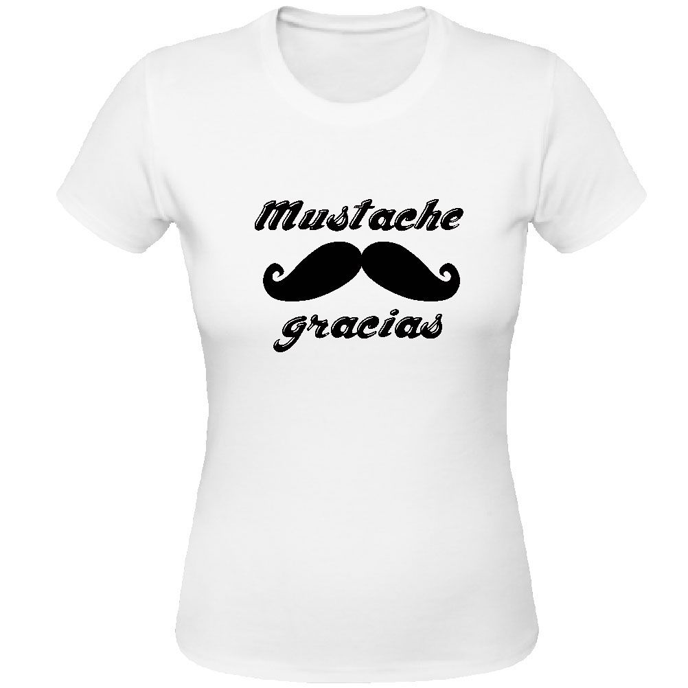 T-Shirt mustache gracias par CBK Blanc 100% coton