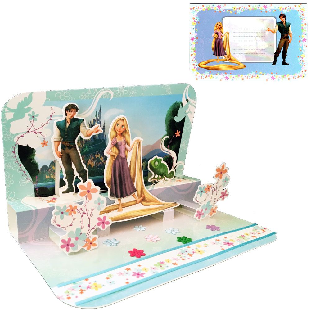 Carte Pop-up Disney - Raiponce rencontre son Prince