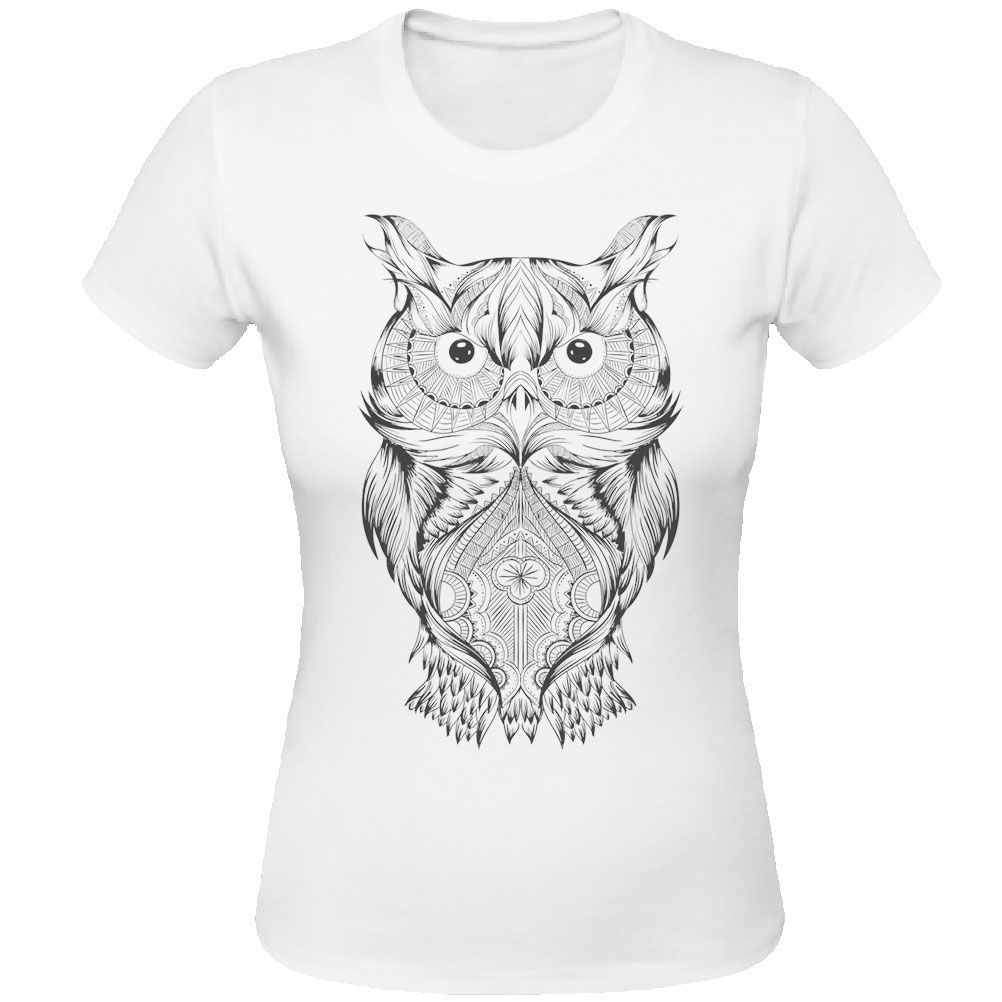 T-Shirt Hibou par CBKreation Blanc 100% coton