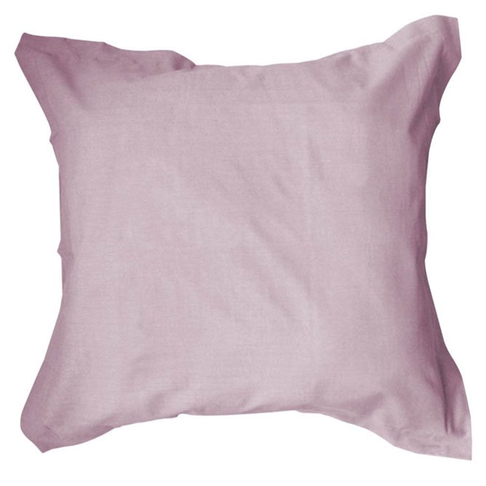 Taie d'oreiller unie rose 75 x 75 cm - Poudre de Lilas