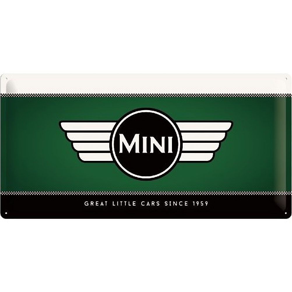 Plaque Mtal Austin Mini en mtal 50 x 25 cm