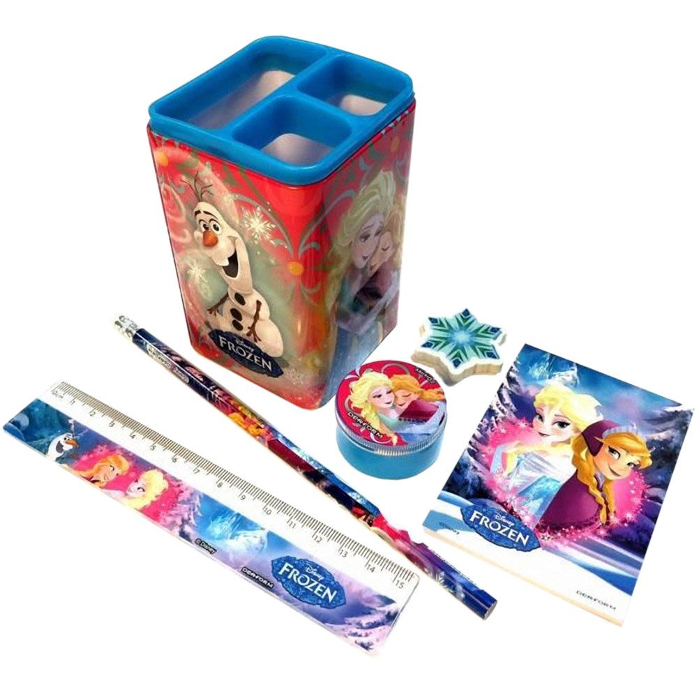 Pot  crayons la reine des Neiges garni - rgle - gomme - carnet