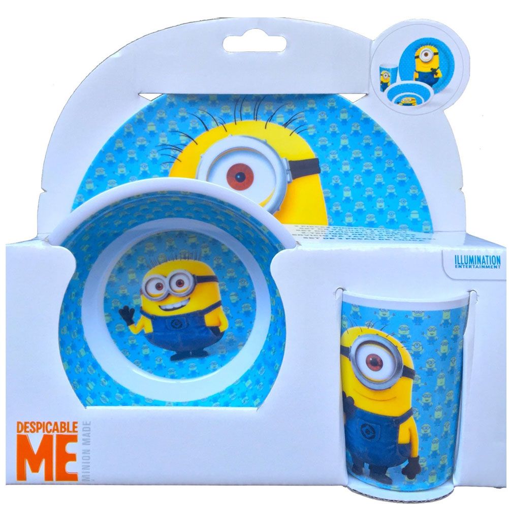 Coffret Minions Assiette Verre et Bol en mlamine