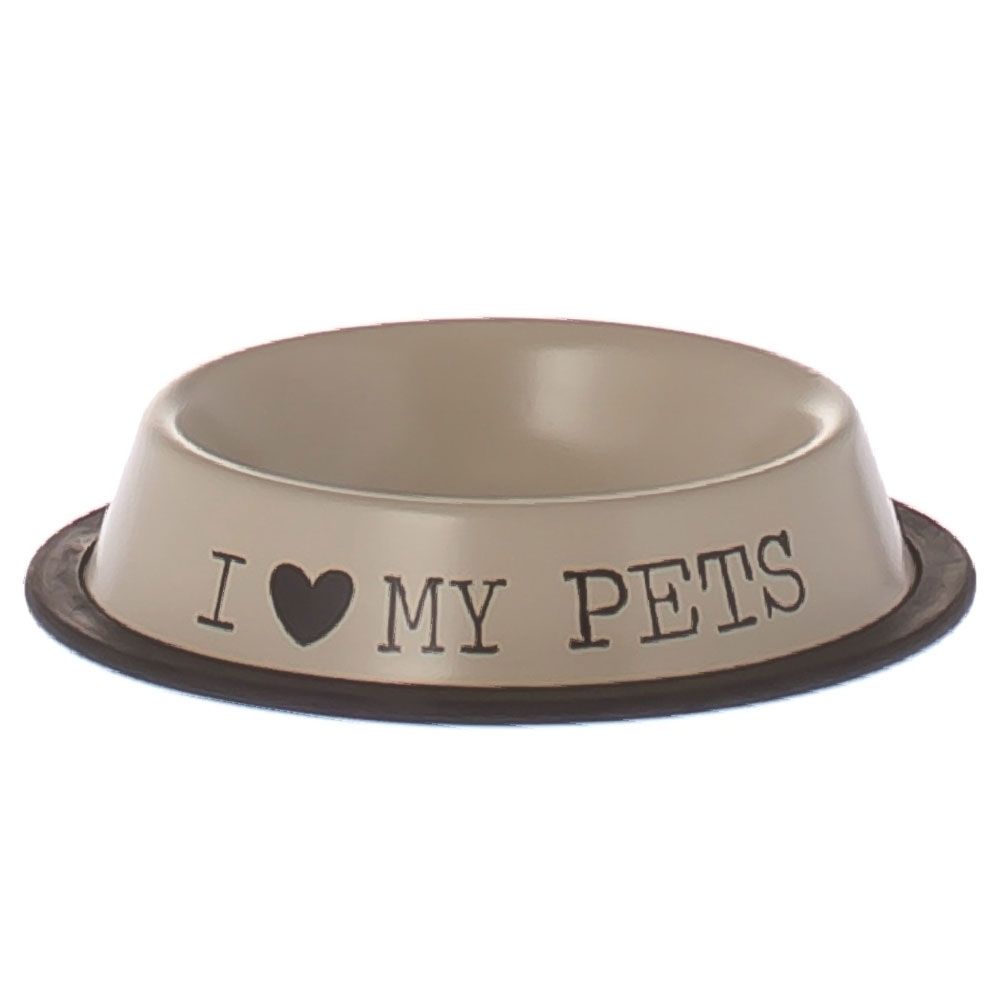 Gamelle Chat en mtal I LOVE MY PETS 15 cm