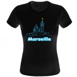 T-Shirt Marseille Notre Dame de La Garde par CBK Noir 100% coton