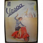 Grande Plaque mtal de collection Vespa Piaggio