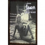 Grande Plaque mtal de collection Vespa Pin-up