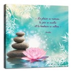Cadre citation Bouddha zen Le bonheur se cultive 40 x 40 cm