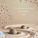 Cadre en toile Citation Bouddha Zen 40 x 40 cm - Le bonheur