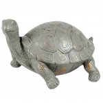 Figurine Petite tortue - Bleu patin or 14 cm