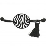 Bracelet Fantaisie filigrane noir lastique - Vague