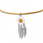 Bracelet Fantaisie Attrape Rve Boho Argent - Orange