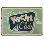 Magnet forme plaque mtal - Yack Club - 10 x 6.5 cm