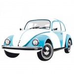 Sticker mural Beetle bleue Volkswagen 135 x 81 cm