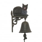 Cloche Murale Chat en Fonte 16 cm