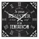 Horloge Cuisine Citation en bois 28 cm - Résister