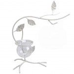 Soliflore branchage en mtal patin - Blanc