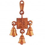 Suspension  clochettes Ganesh en laiton patin - 3 clochettes